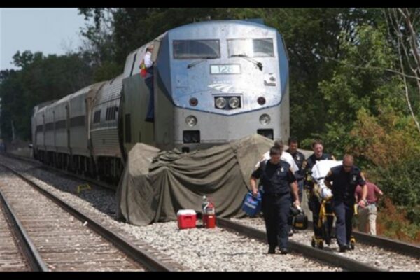 Amtrak's train crashes with car