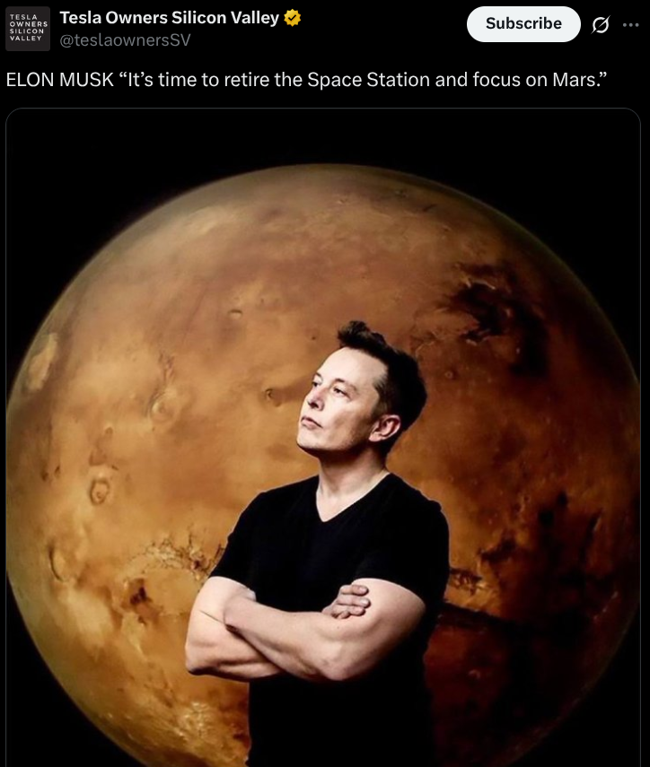 Elon Musk Wants International Space Station Shut Down