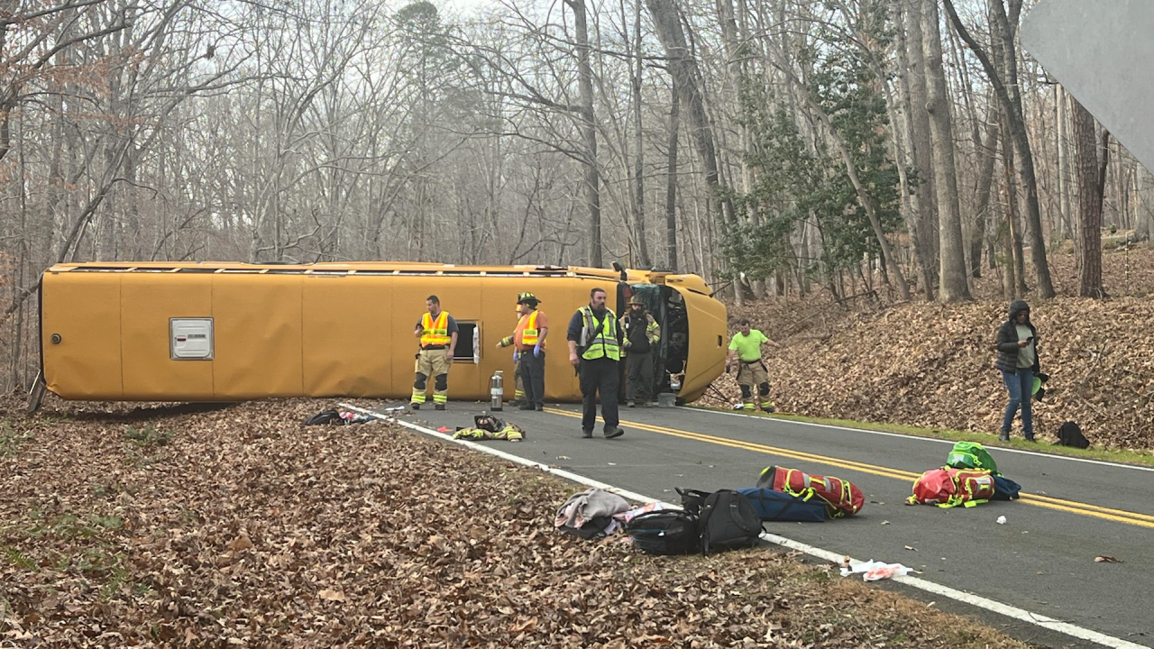 School Bus Overturns in Durham County