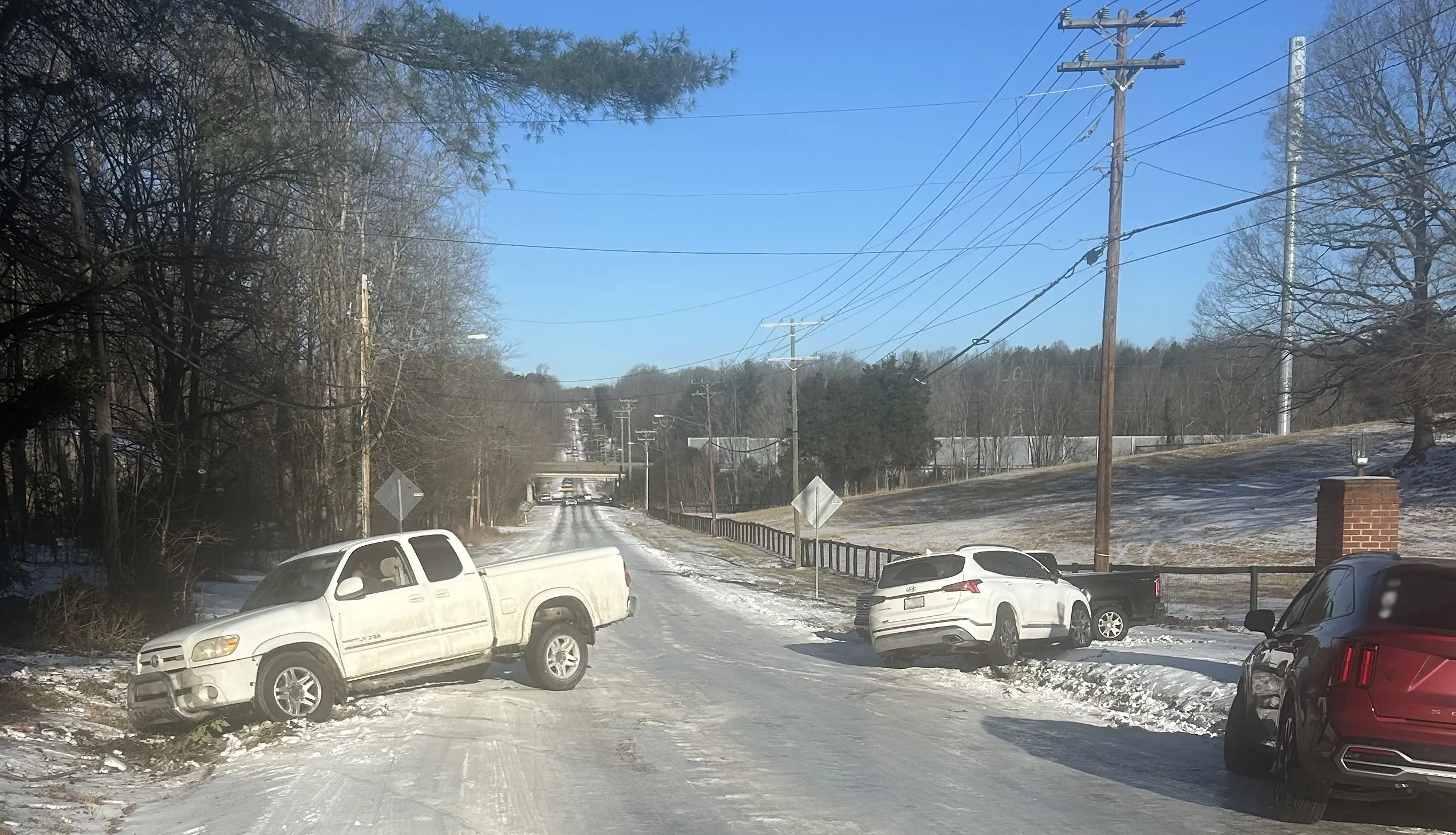 10–13 Cars Slide Off Ice-Covered High Point Road in Winston-Salem