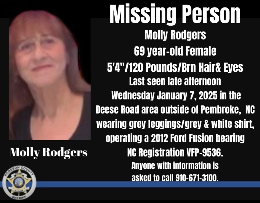 69-Year-Old Woman Reported Missing in Robeson County