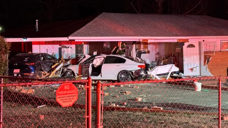 Car Crashes Through House in Fayetteville